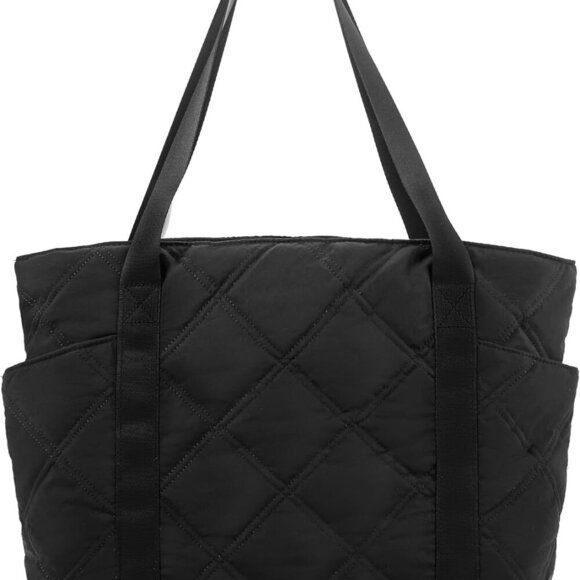Lightweight Puffer Tote Bag for Women Large Quilted Travel Work Gym - Picture 7 of 7